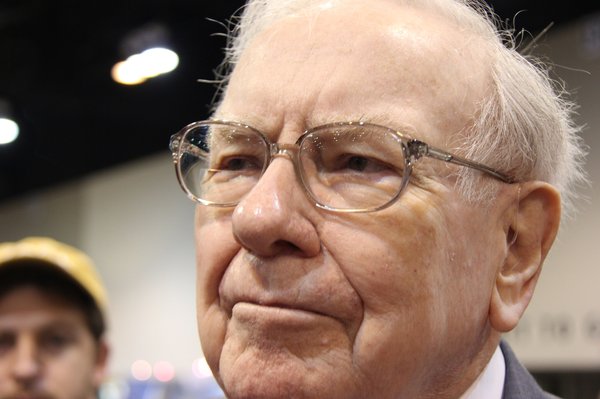Berkshire Hathaway CEO Warren Buffett at his company's annual shareholder meeting.