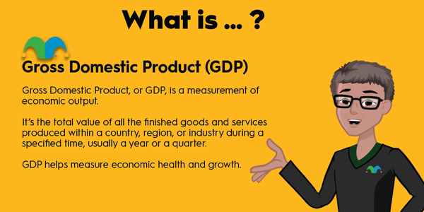 An infographic defining and explaining the term "gross domestic product."