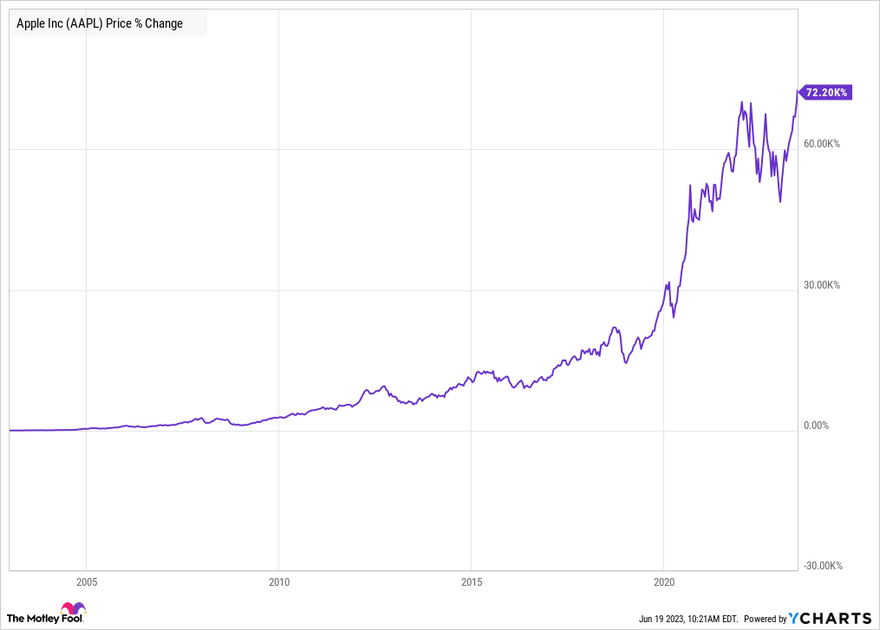 aapl % change 2003-2023