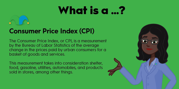 An infographic defining and explaining the term "consumer price index (CPI)"
