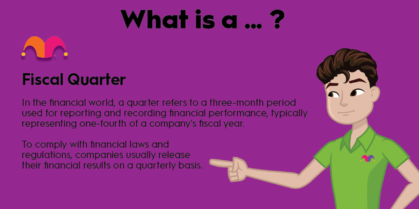 An infographic defining and explaining the term "fiscal quarter"