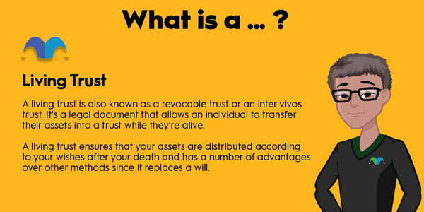 An infographic defining and explaining the term "living trust"