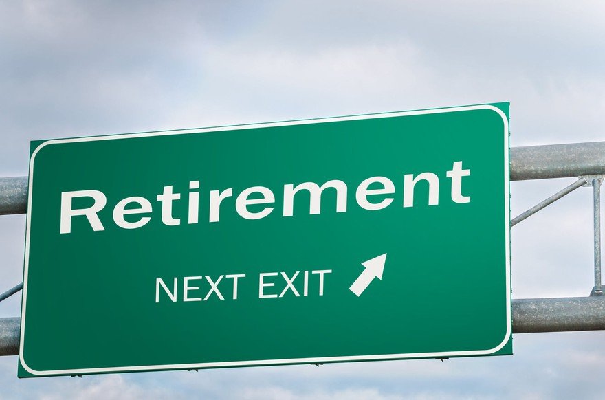 A highway sign says retirement next exit.