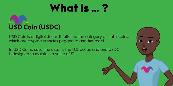 An infographic defining and explaining the term "USD Coin (USDC)."