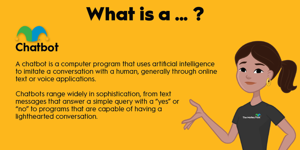 An infographic defining and explaining the term "chatbot."