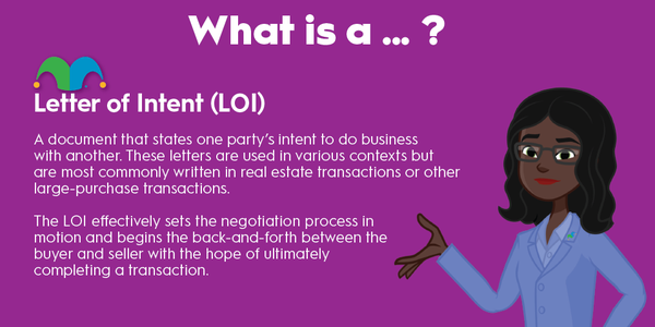 An infographic defining and explaining the term "letter of intent."