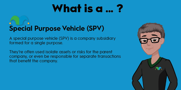 An infographic defining and explaining the term "special purpose vehicle (SPV)."