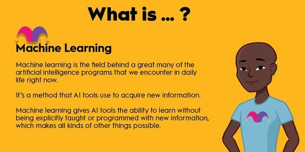 An infographic defining and explaining the term "machine learning."