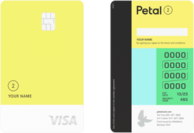 Graphic of Petal® 2 "Cash Back, No Fees" Visa® Credit Card