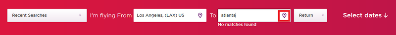 clicking location icon in "to" box