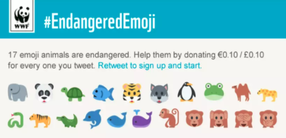 A World Wildlife Fund social media campaign with emojis created for awareness.