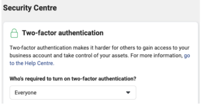 Screenshot of the Two-factor authentication process