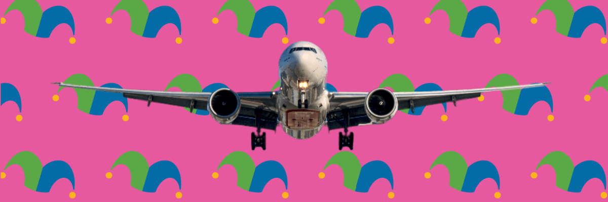 A plane flying straight at the viewer