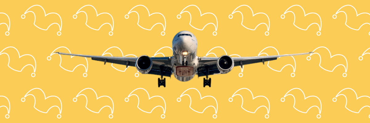A plane flight straight at the viewer