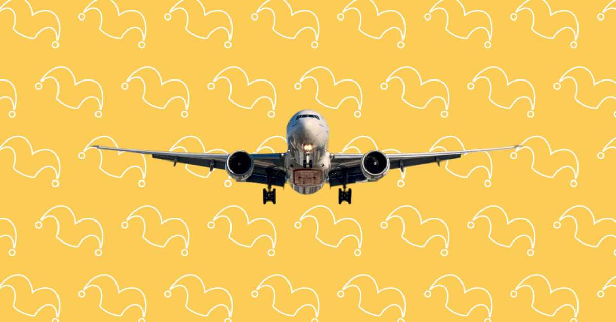A plane flight straight at the viewer