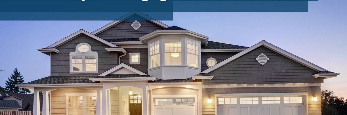 Large, modern-style home with Today's Mortgage Refinance Rates graphic.