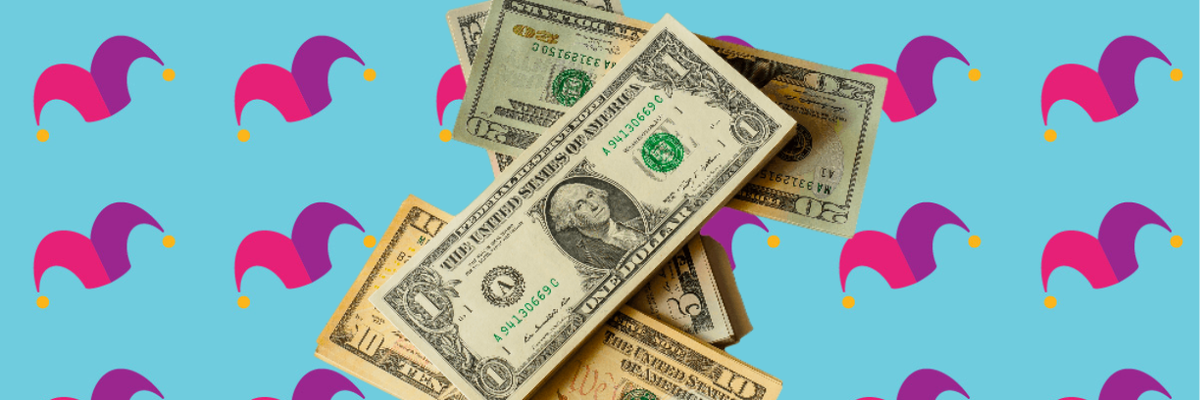 A pile of currency bills