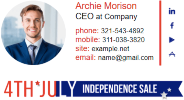 Email signature for a CEO
