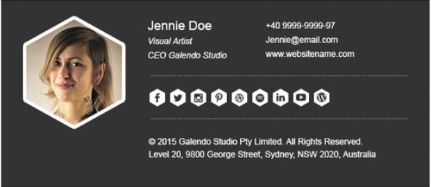 Email signature for a visual artist