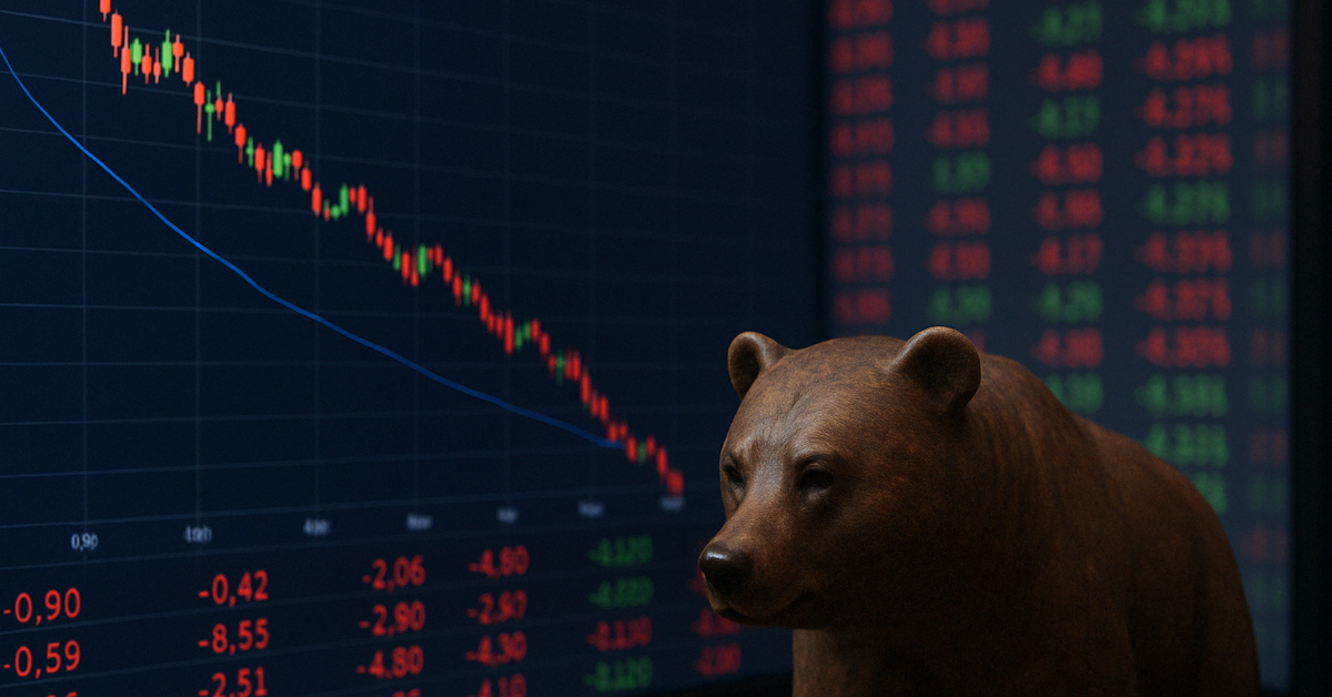 Decreasing stock performance showing bear market.