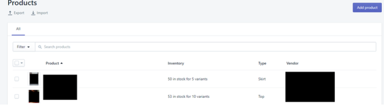 Shopify product inventory management feature