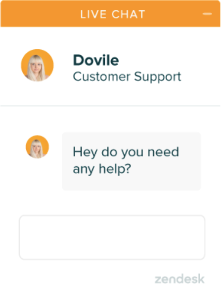 A sample live chat page on Zendesk.