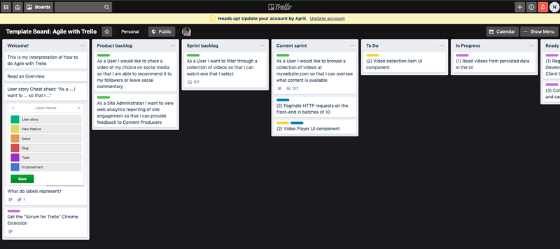 Trello's boards at a glance for managing tasks and projects.