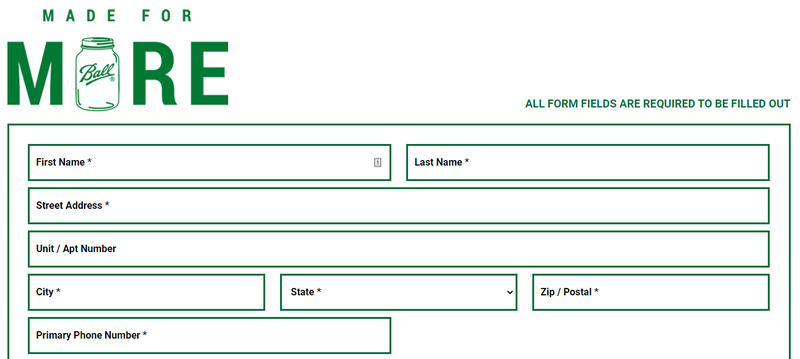 The entry form for the Made for More grant application.