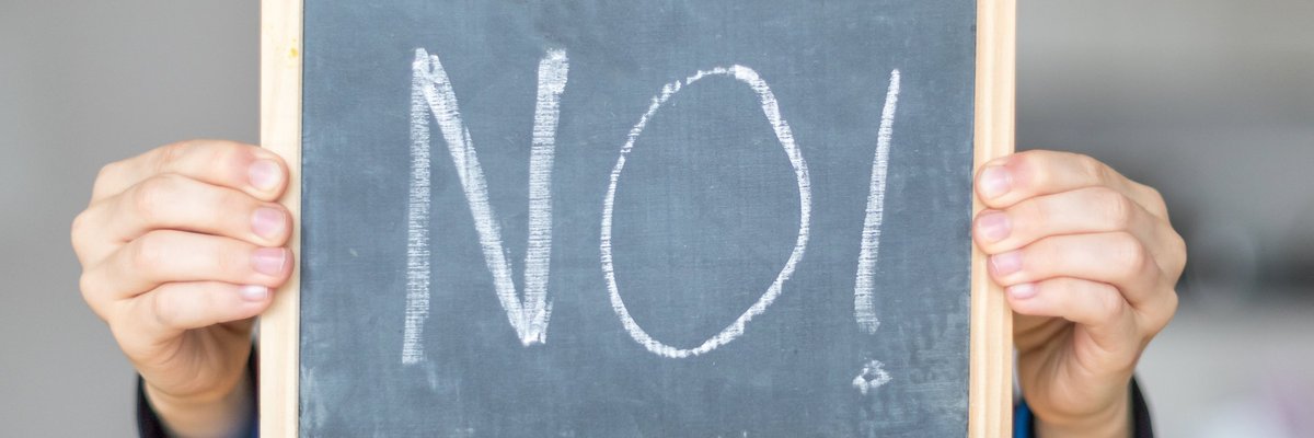 Blackboard Saying No