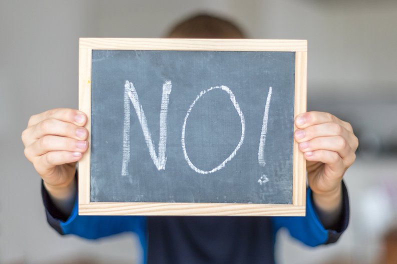 Blackboard Saying No