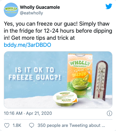 A Twitter ad for guacamole.