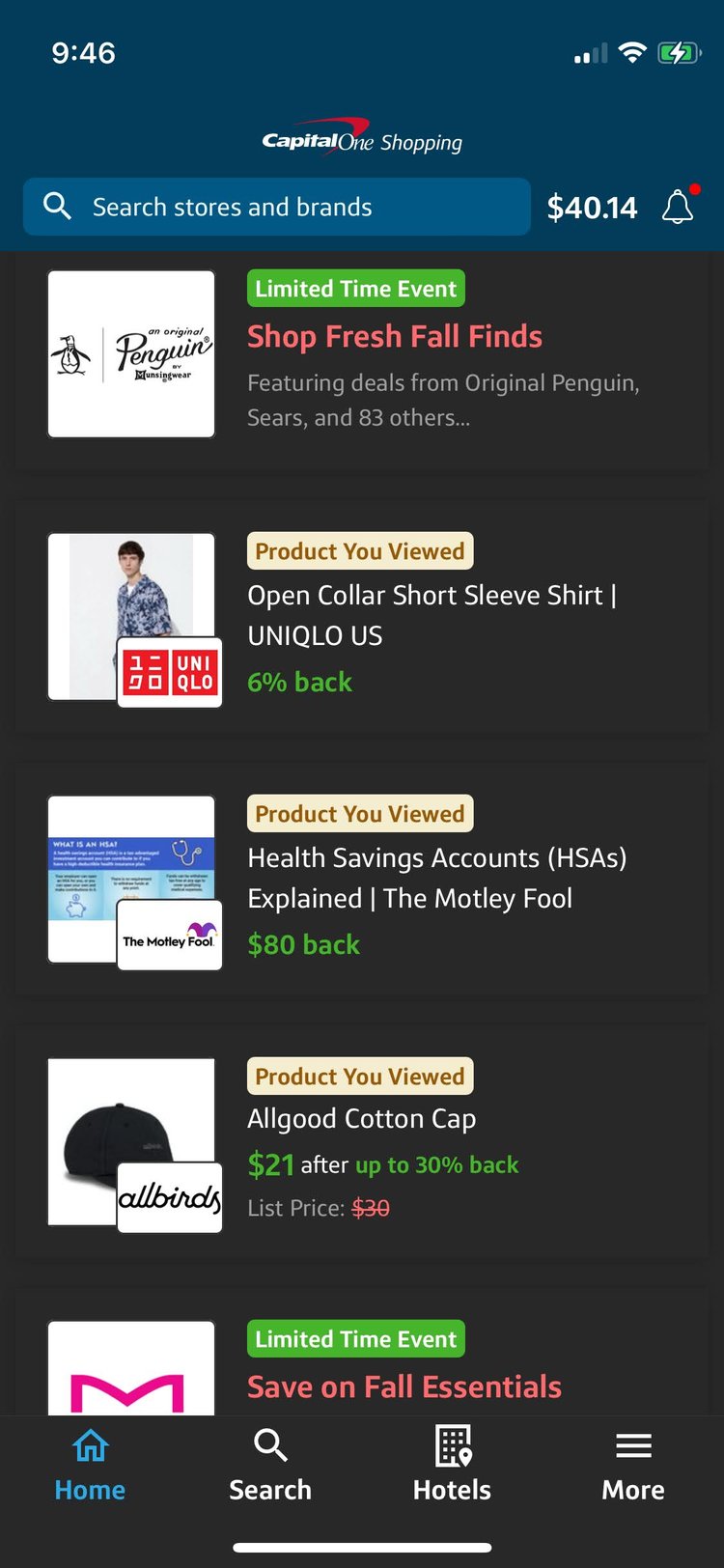 Capital One Shopping offers