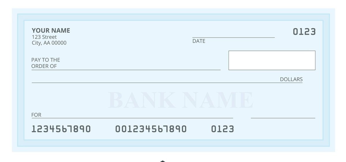 A generic blank check.