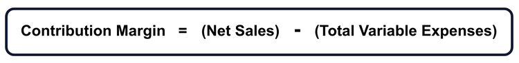 The contribution margin formula for individual product metrics