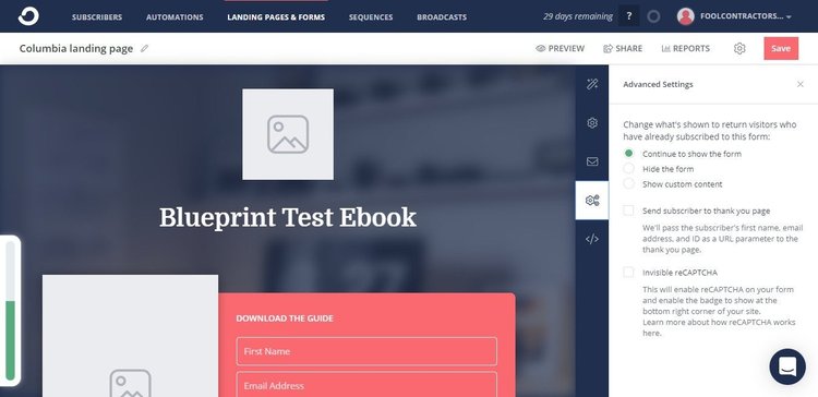 ConvertKit email form creation tool