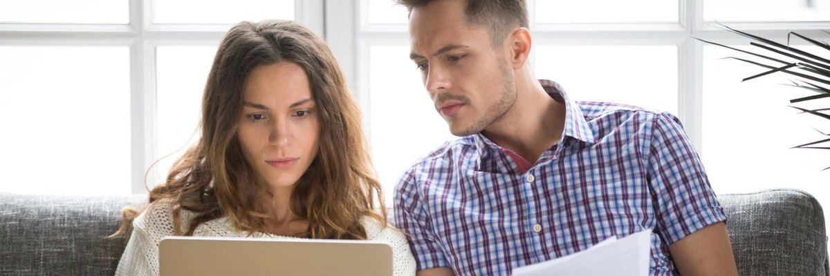 couple looking at computer
