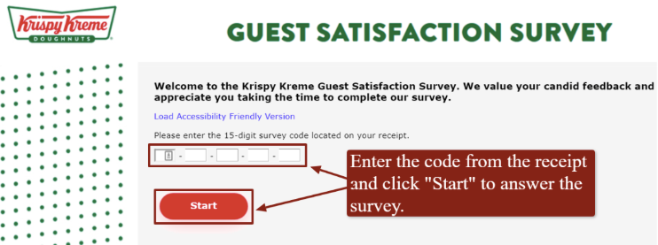 A screenshot of Krispy Kreme’s satisfaction survey.