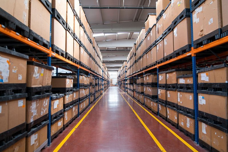 A warehouse full of products ready to be sold.