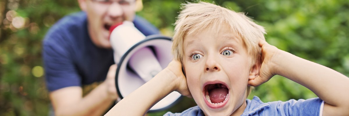 Dad Yelling At Kid Through Megaphone