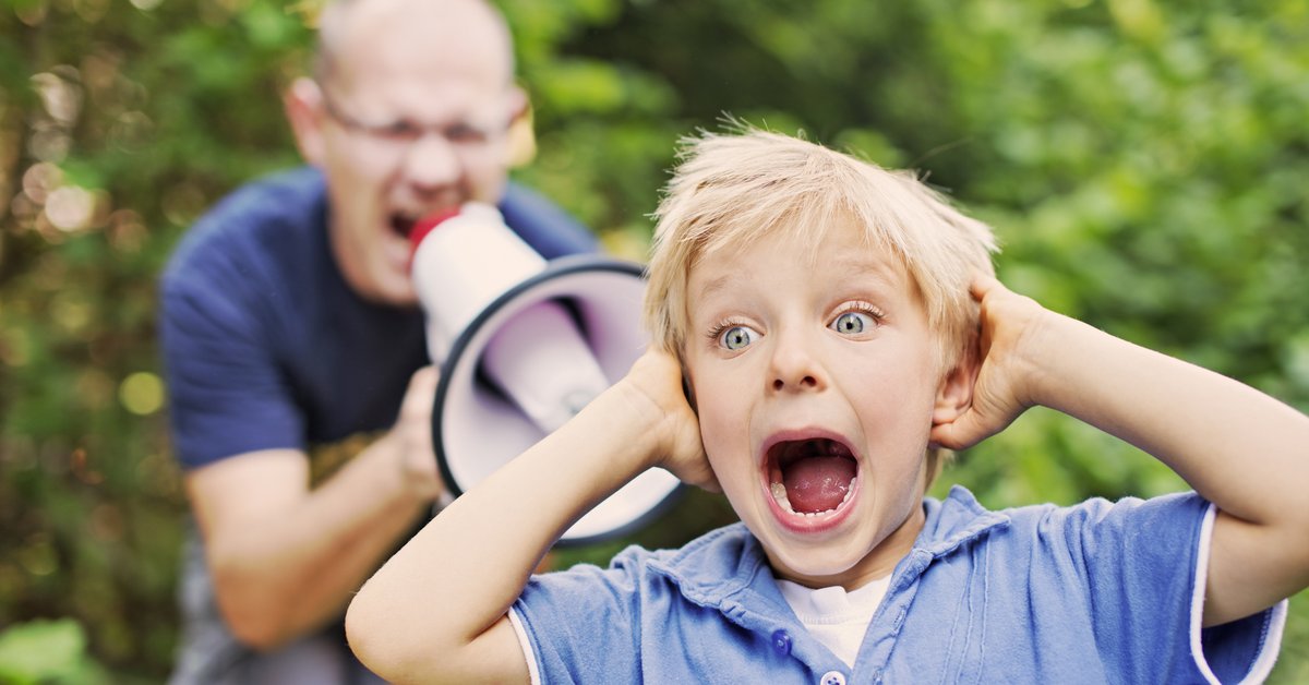 Dad Yelling At Kid Through Megaphone