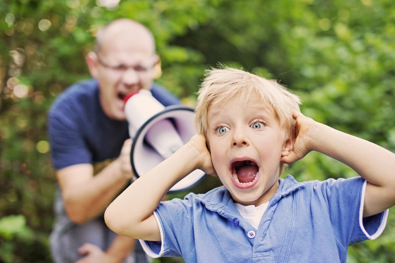Dad Yelling At Kid Through Megaphone