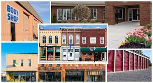 Pictures of various types of commercial real estate.