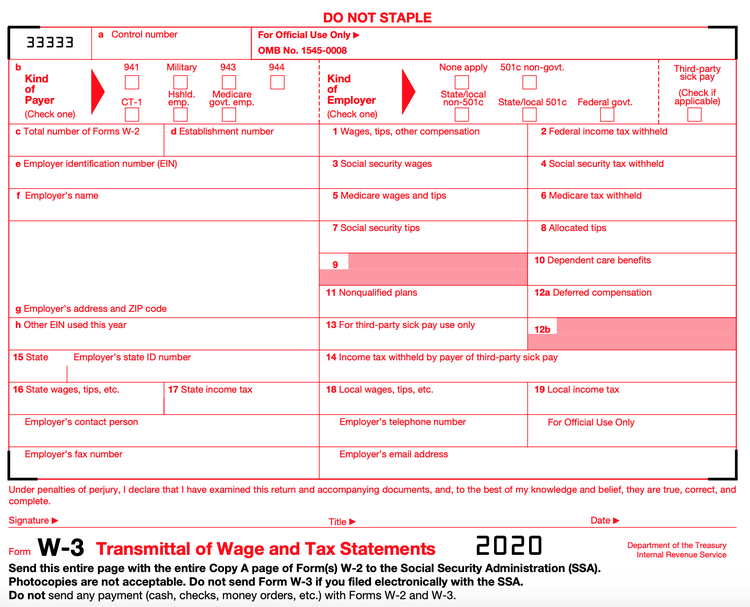 What Is IRS Form W3? How to Fill It Out and File It