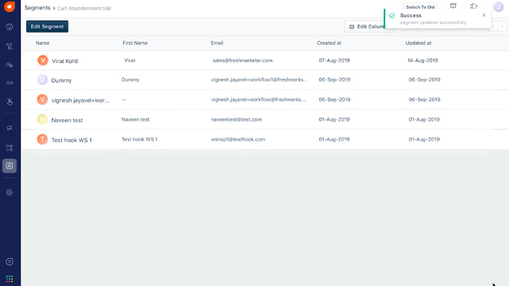 Freshmarketer's Segmentation Cart Abandon Trial