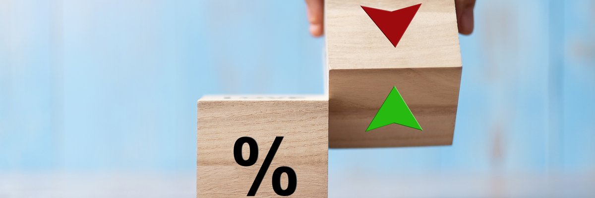 A block indicating the direction of rates being changed to a different direction.