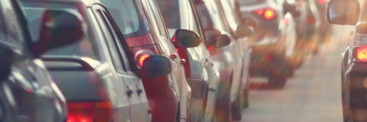 Bumper-to-bumper traffic.
