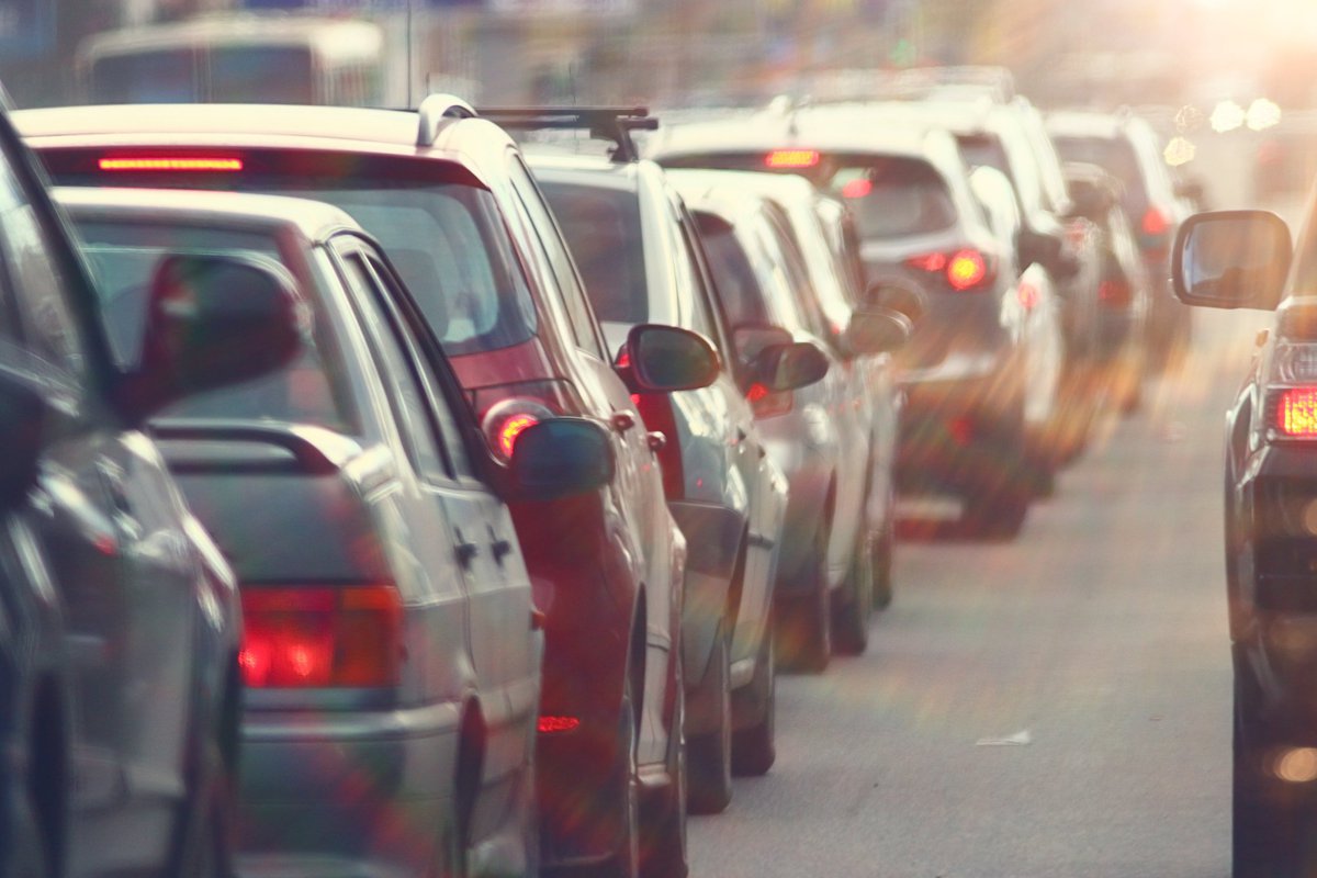 Bumper-to-bumper traffic.