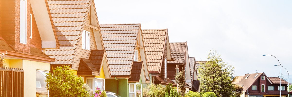 Row of houses along a street.