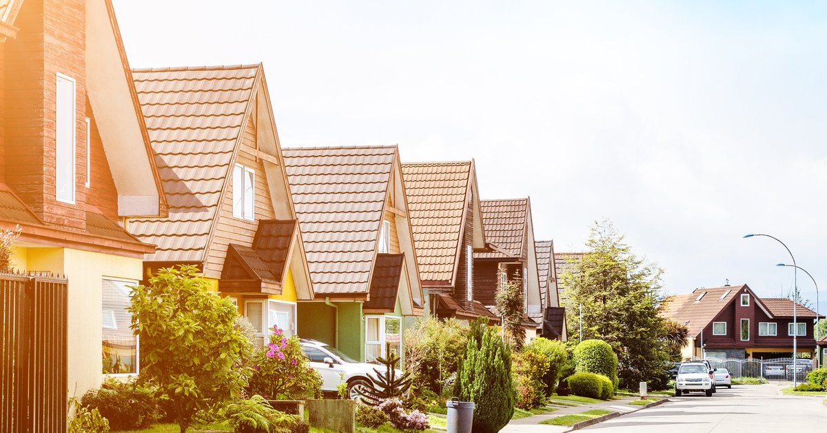 Row of houses along a street.