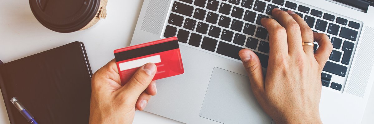 Credit card and laptop
